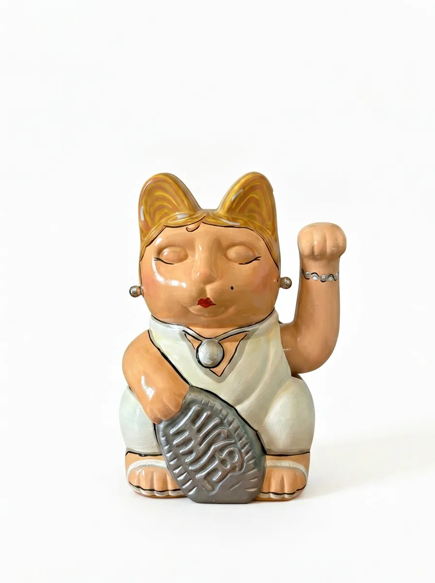Marilyn Monroe inspired Maneki Neko — hand-painted Maneki Neko Lucky Cat by Endorphin Art